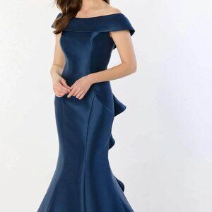 NWT Montage M2237 Mikado Mother of the Bride Dress Navy Blue  10